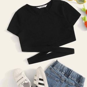 Shein girls cutout crop top